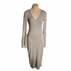 French Connection Knit Midi Dress with Bell Sleeves Size 10